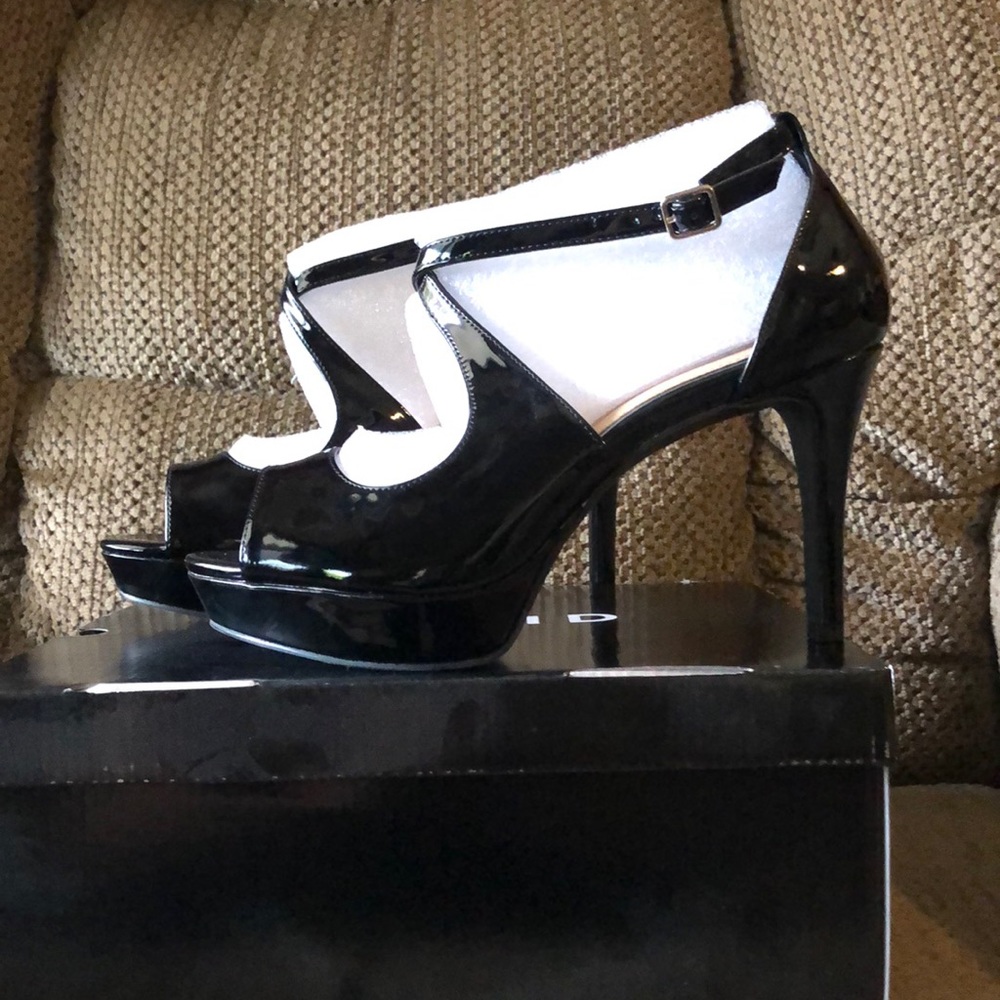Torrid Black Platform Ankle Strap Heels